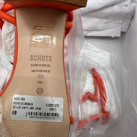 Copied - SCHUTZ Evereve New in Box Binky Mid Strappy Heel Sandal in Orange // 6 - Picture 10 of 11